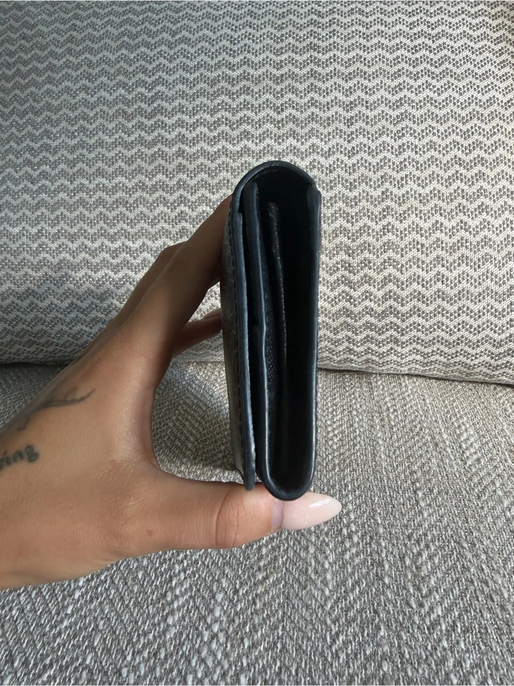 Celine Macadam Triomphe Black PVC & Leather Continental Long Wallet